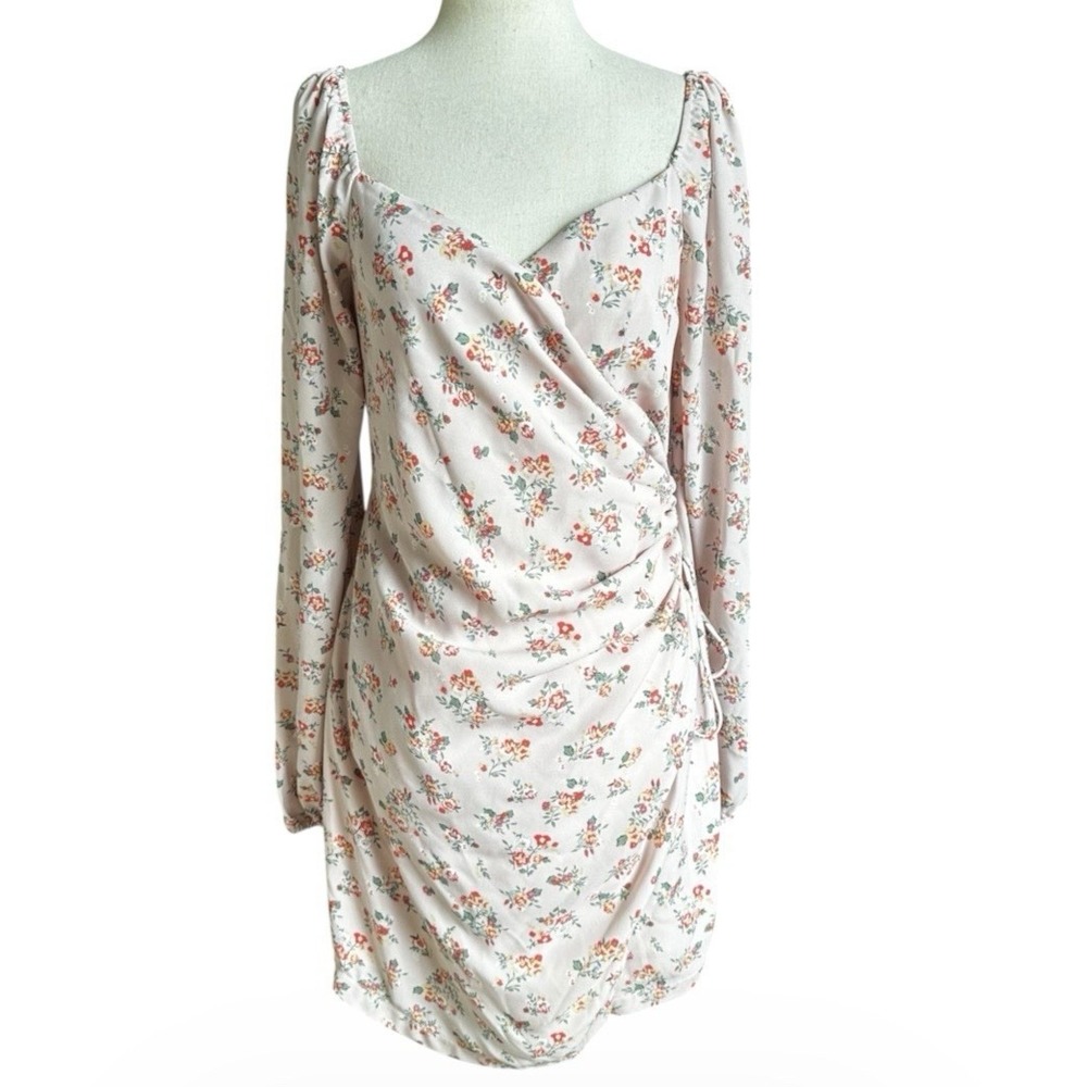 Altar'd State Mini Floral Pink Medium Dress Long Sleeves | 16-20